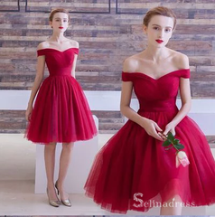 A-line Off-the-shoulder Short Prom Dresses Bridesmaid Dresses #MHL062|Selinadress