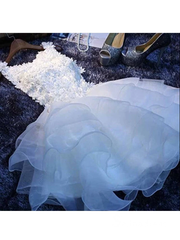 A-line Scoop Organza Short Prom Dress Juniors Homecoming Dresses MHL042|Selinadress