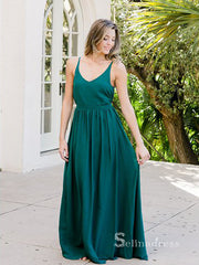 A-line Spaghetti Straps Chiffon Bridesmaid Dress Cheap Bridesmaid Dresses BRD019|Selinadress