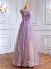 A-line Spaghetti Straps Long Prom Dress Unique Sparkly Evening Dresses GKF032|Selinadress