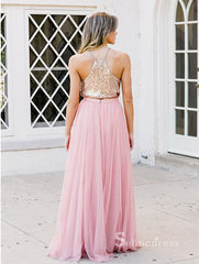 A-line Spaghetti Straps Sequins Bridesmaid Dress Pink Bridesmaid Dresses BRD018|Selinadress