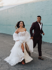 A-line Sweetheart Sparkly Wedding Dresses Long Sleeve Rustic Wedding Gown Bridal Dress JKSS504|Selinadress