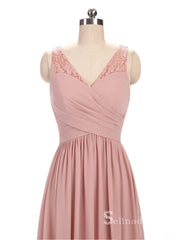 A-line V neck Lace Bridesmaid Dress Cheap Bridesmaid Dresses BRD022|Selinadress