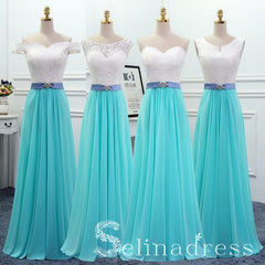 Affordable Jade Green Cheap Bridesmaid Dresses Pearl Sash Long Backless Wedding Party Dresses BRK004|Selinadress
