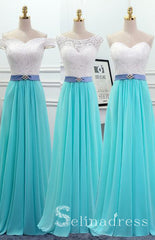 Affordable Jade Green Cheap Bridesmaid Dresses Pearl Sash Long Backless Wedding Party Dresses BRK004|Selinadress