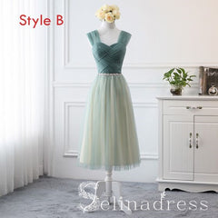 Affordable Green Sage Bridesmaid Dresses Cheap Princess Rhinestone Sash Wedding Party Dresses BRK013|Selinadress