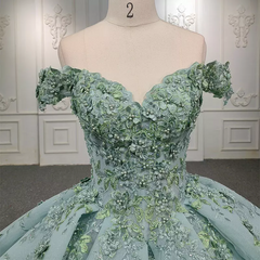 Ball Gown Green Long Prom Dress Unique Formal Dresses MLH06981|Selinadress