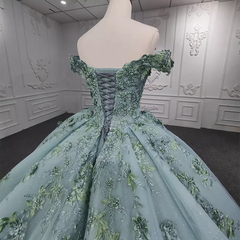 Ball Gown Green Long Prom Dress Unique Formal Dresses MLH06981|Selinadress