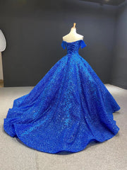 Ball Gown Off-the-shoulder Applique Long Prom Dress Unique Evening Gowns MLH0449