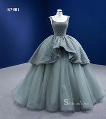 Ball Gown Scoop Neck Formal Dresses Wedding Dress Vintage Quinceanera Dresses RSM67381|Selinadress