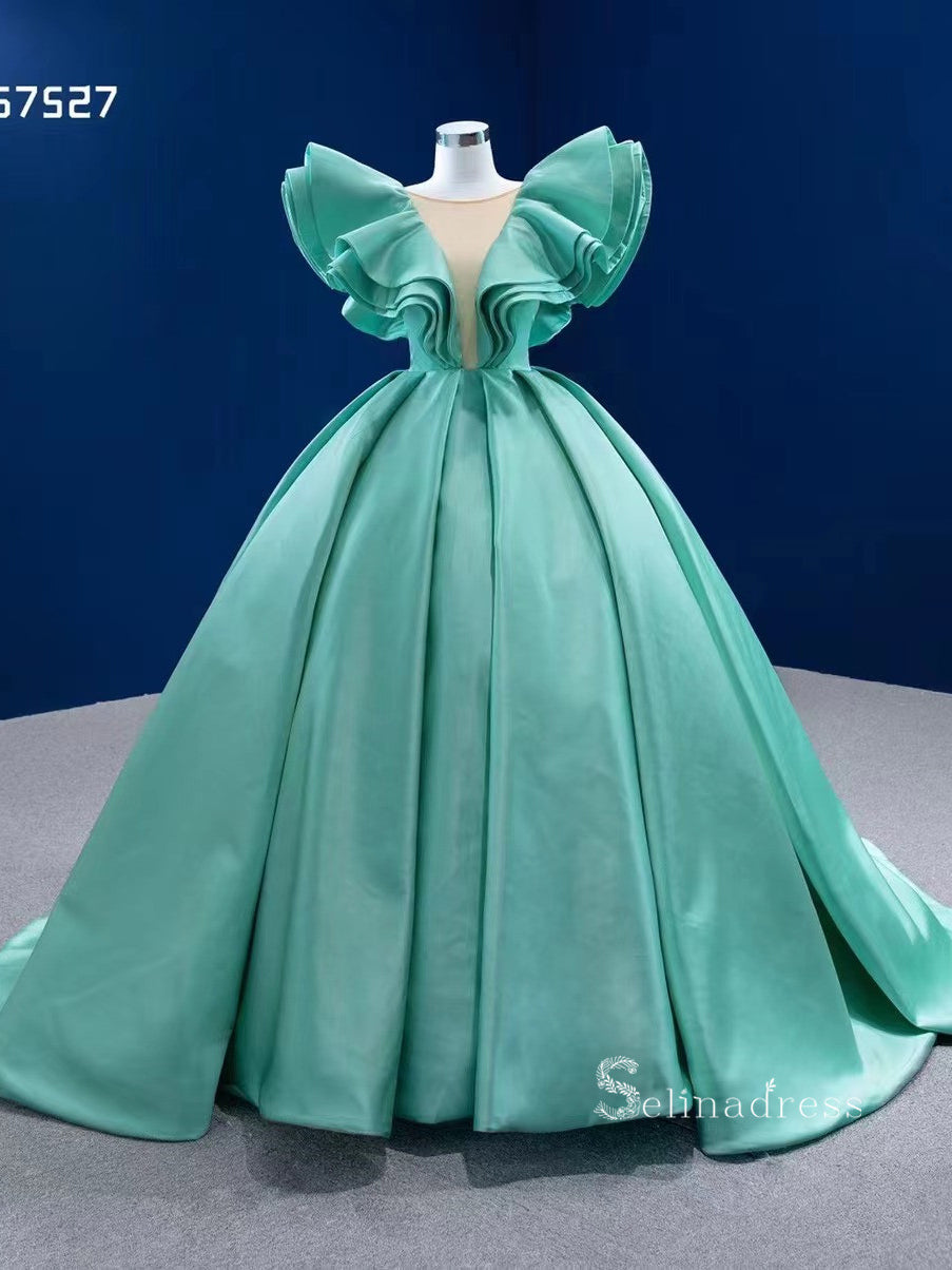 Ball Gown Turquoise Blue Quince Dresses Satin Wedding Dress Sweet 16 D SELINADRESS Ball Gown Turquoise Blue Quince Dresses Satin Wedding Dress Sweet 16 D SELINADRESS