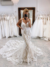 Cathedral Train Vintage Wedding Dresses Mermaid Open Back Wedding Dress KPY069|Selinadress
