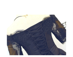 Chic A-line Off-the Shoulder Black Homecoming Dress Satin Short Prom Dress #MHL057|Selinadress