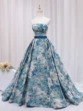 Chic A-line Strapless Monet Oil Painting Vintage Prom Dresses Cheap Long Evening Gowns JKR002|Selinadress