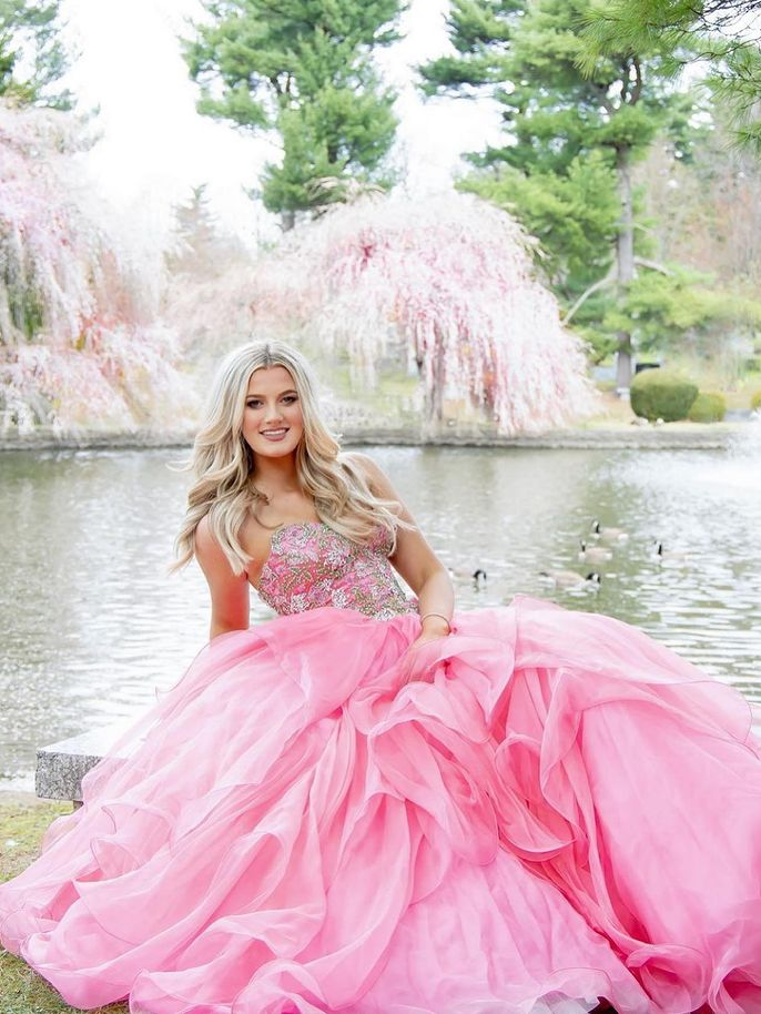 Chic A-line Sweetheart Fuchsia Prom Dresses Beaded Long Evening Gowns MSK009|Selinadress