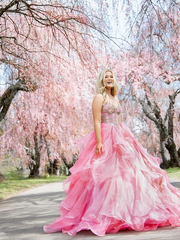 Chic A-line Sweetheart Fuchsia Prom Dresses Beaded Long Evening Gowns MSK009|Selinadress