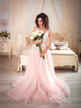 Chic A-line V neck Pink Lace Long Prom Dresses Beaded Evening Gowns MLH0470|Selinadress