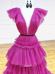 Chic Gorgeous Frill Layered Gown Formal Gown Shiny Long Prom Dress Elegant Evening Dress #LOP601|Selinadress