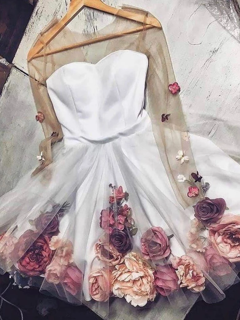 homecoming dresses rose Cute Scoop Neck Short Ptom Dress With Cap Sleeve Blushing Pink MHL039 – SELINADRESS Product Color:CRÈME WINDSWEPT MEADOW Royal White Dress with Finish Fabric EDIT_EE_PS26