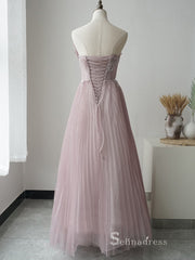 Chic Luxury A-line Strapless Long Prom Dresses Beautiful Evening Dresses MLH0482|Selinadress