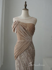 Chic Mermaid Scoop Sleeveless luxury Long Prom Dress Beaded Long Evening Gowns MLH0468|Selinadress