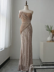 Chic Mermaid Scoop Sleeveless luxury Long Prom Dress Beaded Long Evening Gowns MLH0468|Selinadress