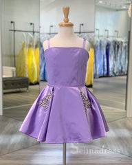 Cute Little Girl Cocktail Dress Flower Girl Dresses with Pocket GRS025