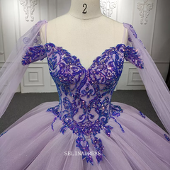 Elegant Off Shoulder Sweetheart Sequins Ball Gown Evening Dress For Women DY9976|Selinadress