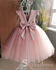 Lovely Pink Pretty Cheap Cute Weding Little Girl Flower Girl Dresses GRS008|Selinadress