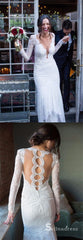 Long Sleeve Wedding Dresses Mermaid Floor-length Romantic Lace Bridal Gown SEW036|Selinadress