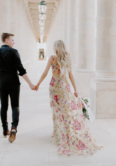 Long Wedding Dresses 3D Floral Embroidery Wedding Gowns JKW128|Selinadress