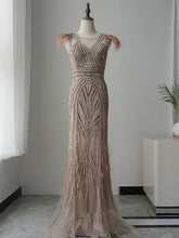 luxurious Mermaid Scoop Long Prom Dress Beaded Long Evening Dresses GKF008|Selinadress