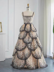 Luxury A-line Square Beaded Prom Dress Evening Gowns #OPS007|Selinadress