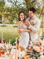 Mermaid Off-the-sholulder Lace Wedding Dresses Rustic Bridal Gowns MHL1700|Selinadress