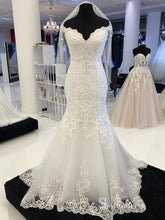 Mermaid Off-the-shoulder Vintage Wedding Dress Rustic Embroidery Wedding Formal Dress RYU018|Selinadress