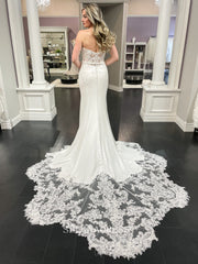 Mermaid Removable Sleeves Two Pieces informal Wedding Dress Bridal Dress #LOP004|Selinadress