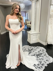 Mermaid Removable Sleeves Two Pieces informal Wedding Dress Bridal Dress #LOP004|Selinadress