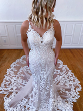 Mermaid Spaghetti Straps Vintage Wedding Dresses Backless Bridal Gowns CBD501|Selinadress