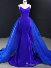 Mermaid V neck Royal Blue Long Prom Dresses Evening Gowns CBD409|Selinadress