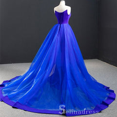 Mermaid V neck Royal Blue Long Prom Dresses Evening Gowns CBD409|Selinadress