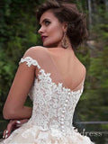 Off-the-shoulder Vintage Wedding Dresses Cheap Lace Rustic Ball Gown Bridal Gowns SEW014