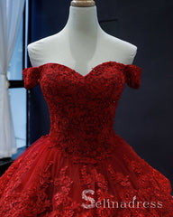 Real Picture Red Multi-layered Lace Formal Prom Dress Quinceanera Evening Dress SED069