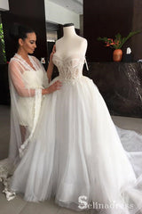 Romantic Sweetheart Wedding Dresses Ball Gown Appliques Bridal Gown SEW037|Selinadress