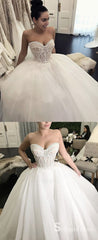 Romantic Sweetheart Wedding Dresses Ball Gown Appliques Bridal Gown SEW037|Selinadress
