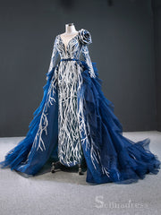 Selinadress Feature Mermaid Long Sleeve Luxury Prom Dress Evening Gowns DWH7079|Selinadress