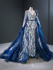 Selinadress Feature Mermaid Long Sleeve Luxury Prom Dress Evening Gowns DWH7079|Selinadress