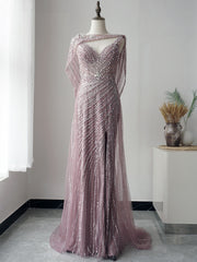 Selinadress Dubai Luxury Pink Long Prom Dress Formal Evening Gowns SC083
