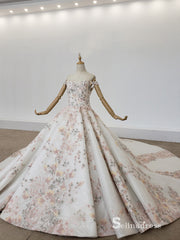 Selinadress Off-the-shoulder Multiple Colour Wedding Dress Luxury illusion Wedding Gowns CB020