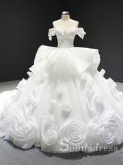 Selinadress Off-the-shoulder White Ball Gown Wedding Dress Luxury Bridal Gowns SPL66956|Selinadress