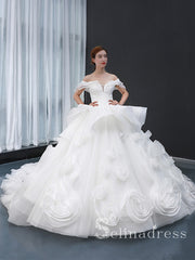 Selinadress Off-the-shoulder White Ball Gown Wedding Dress Luxury Bridal Gowns SPL66956|Selinadress